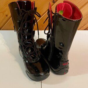ahnu Laguna patent leather boots for winter or rain -